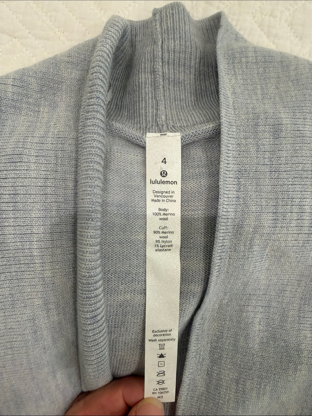 lululemon athletica Light Blue Open-Front Ribbed Cardigan - Picture 2 of 3